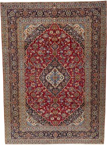 Kashan Tappeto 260x360 Rosso (Iran) Annodato A Mano