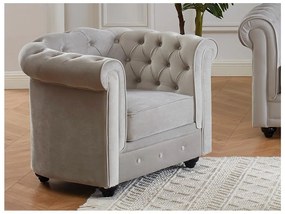 Poltrona CHESTERFIELD in velluto Grigio