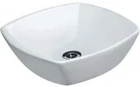 Lavabo da appoggio in ceramica bianca lucida cm 42x42