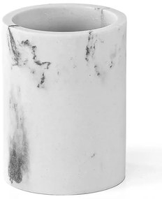 Portaspazzolino da appoggio effetto marmo bianco in resina linea Ivy