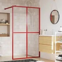 Parete per Doccia Walk-in Vetro Trasparente ESG 140x195cm Rossa 154950