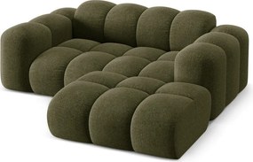 Divano angolare verde (con penisola a destra/con chaise lounge) con rivestimento in ciniglia Treno – Cosmopolitan Design