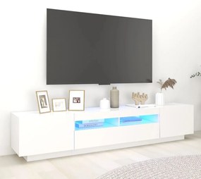 Mobile Porta TV con Luci LED Bianco 200x35x40 cm
