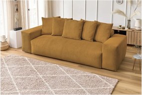 Divano color senape con rivestimento in velluto a coste 280 cm Voltaire – Bobochic Paris