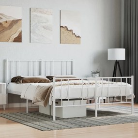 Giroletto Con Testiera E Pediera Metallo Bianco 140x190 Cm /