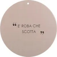 Sottopentola nero tortora 20 cm con scritta in stoneware