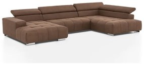 Divano angolare a U TROPEA, lato destro, marrone