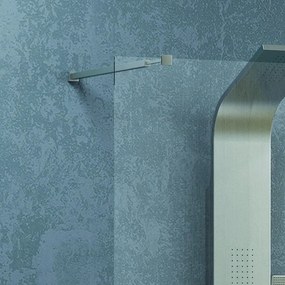 Kamalu - parete doccia walk in 140 cm trasparente spessore 8mm kw3000