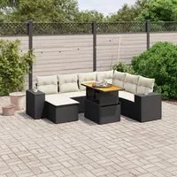 Set Divani da Giardino con Cuscini 8 pz Nero in Polyrattan 3272750