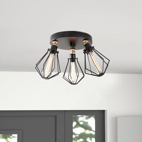 Lampada da soffitto in nero e oro con paralume in metallo ø 18 cm Oylat - Opviq lights