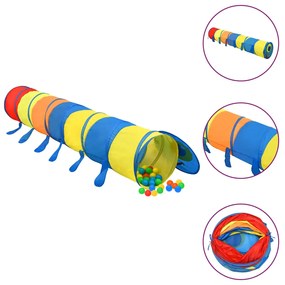 Tunnel Gioco Bambini con Palline Multicolore in Poliestere 245 cm, Tunnel Gioco Bambini 250 Palline Multicolore 245 cm Poliestere