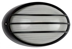 Plafoniera E27 IP54, Nera, 214x142mm con Griglia Colore Nero