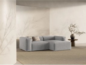 Divano angolare grigio chiaro (con penisola a destra/con chaise lounge) Bergamo – Cosmopolitan Design