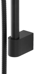 Saliscendi doccia 70 cm regolabile con doccetta tonda in ABS nero opaco Hidra