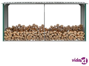 vidaXL Capannone da Giardino in Acciaio Zincato 330x92x153cm Verde