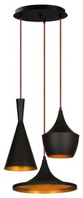 Lampadario nero/color rame con paralume in metallo ø 51 cm Elmas – Opviq lights