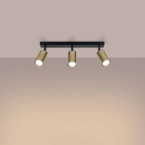 Sollux SL.1384 - Faretto WINX 3xGU10/10W/230V nero/oro