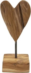 Scultura Cuore In Teak Ric. Cm 10X10X25 (Pezzi Unici - Non Rip. In Serie)