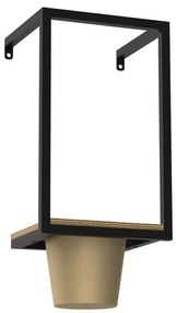 Vaso da fiori da parete 38x18 cm oro