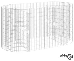vidaXL Gabbione con Letto Rialzato in Ferro Zincato 200x100x100 cm