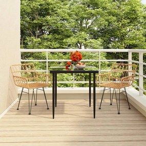 Set da pranzo da giardino 3 pz in polyrattan