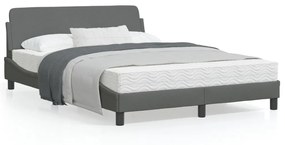 Giroletto Senza Materasso Grigio Scuro 140x190 Cm Tessuto /