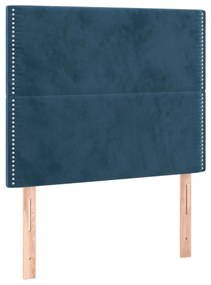 Testiera a led blu scuro 90x5x118/128 cm in velluto