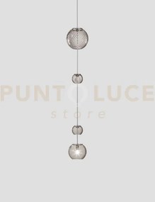 Oto sospensione peac fume' rigato nickel satinato 1 luce attacco g9