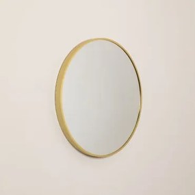 Specchio da parete rotondo in metallo Siloh Gold Ø61 cm - Sklum
