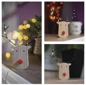 Decorazione natalizia LED 8xLED/2xAAA renna