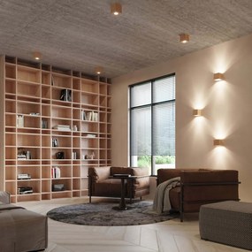 Plafoniera in Legno Naturale da soffitto QUAD GU10 da interno