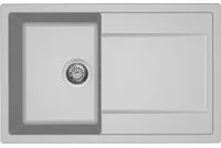 Lavello Elleci Incasso 1 vasca 79x50 Life 300 Granitek Grigio Aluminium LM230079