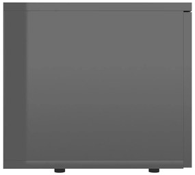 Mobile Porta TV Grigio Lucido 80x34x30 cm in Legno Multistrato