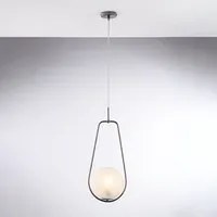 Lampadario Contemporaneo Afrodite Cromo Nero 1 Luce E27