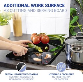 Set di 2 copri stufe in vetro grigio Herbs Universal - Wenko