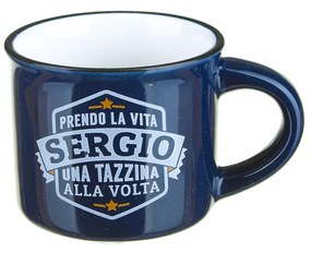 Tazzina caffè con nome Sergio in gres porcellanato