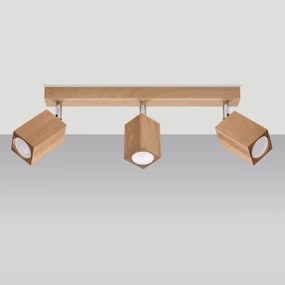 Sollux SL.1037 - Faretto KEKE 3xGU10/40W/230V quercia