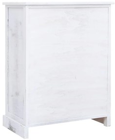 Cassettiera bianca 60x30x75 cm in legno
