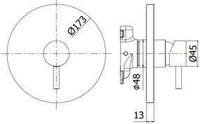 Paffoni Light Ligbox010 Parte Esterna Miscelatore Doccia Senza Parte Ad Incasso Cromo