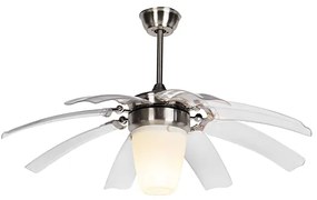 Ventilatore da soffitto argento con telecomando - Wings 42 acciaio