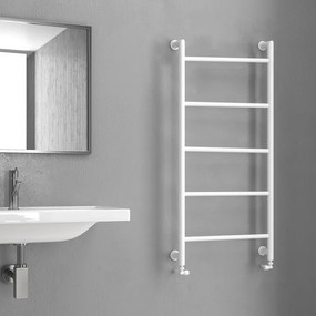 Kamalu - termoarredo scalda salviette 1200x560mm colore bianco opaco kam-d6012b