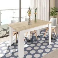 Tavolo da pranzo allungabile, finitura bianco artik e rovere canadian ZFO0F4586A