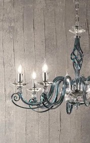 Lampadario 1306 12 luci ottanio e cromo attacco e14 d.100cm