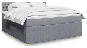 Giroletto A Molle Con Materasso Grigio Chiaro180x200 Cm Tessuto /
