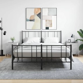 Comodini 2 Pz Grigio Cemento 40x40x50 Cm İn Legno Multistrato /