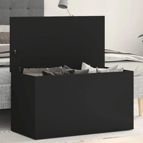 Cassapanca Nera 84x42x46 Cm İn Legno Ingegnerizzato /