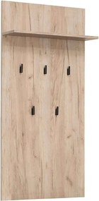 DODO - attaccapanni da parete moderno con mensola colore rovere