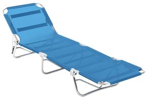 Lettino senza cuscino Paul Senza marca in alluminio bianco e seduta azzurro
