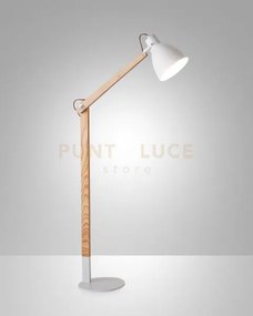 Sveva lampada da lettura bianco/frassino in metallo e  legno 1 luce...