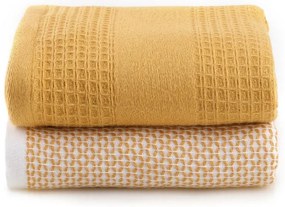Set di asciugamani goffrati gialli 2 pz 40x60 cm Betty – Foutastic